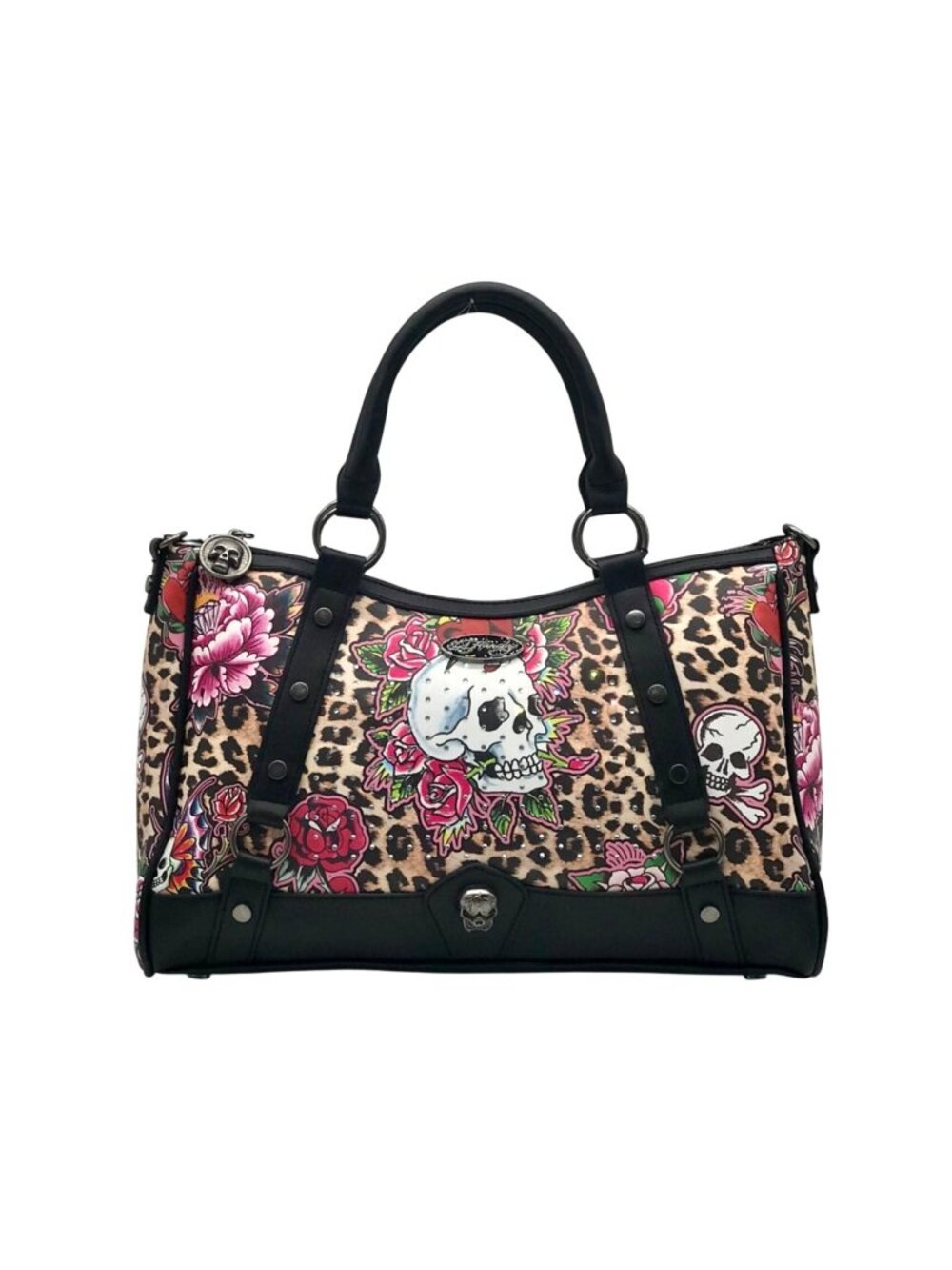 Ed Hardy Leopard Skull Tattoo Satchel Bag